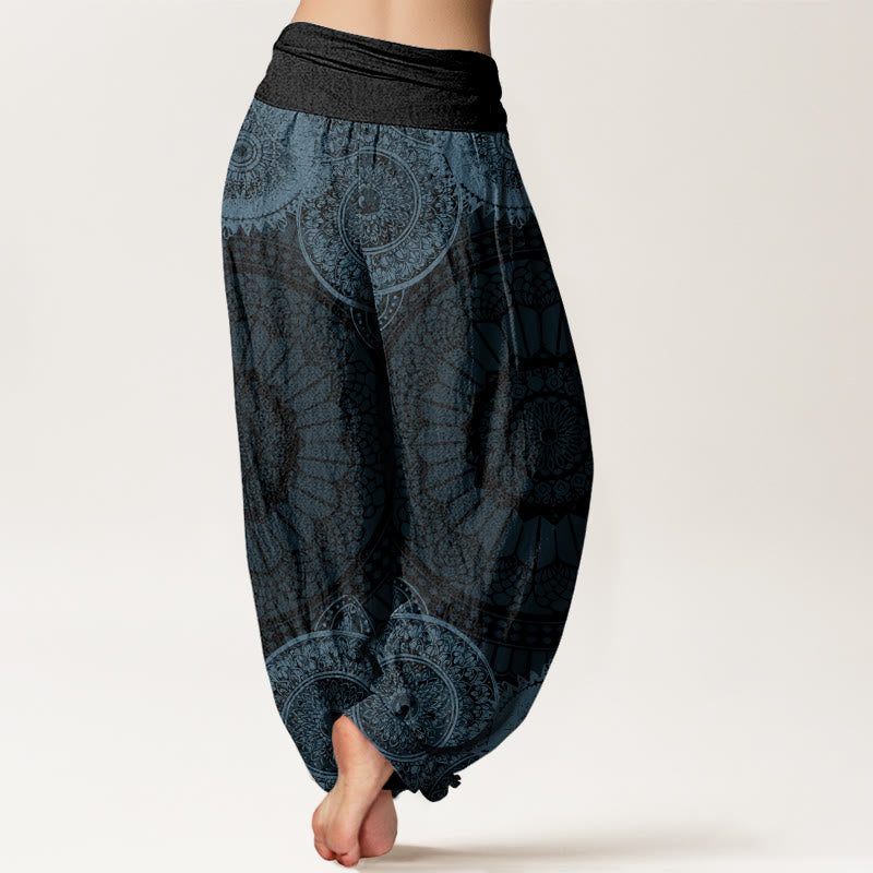 Buddha Stones Circular Mandala Design Women's Elastic Waist Harem Pants - image 5