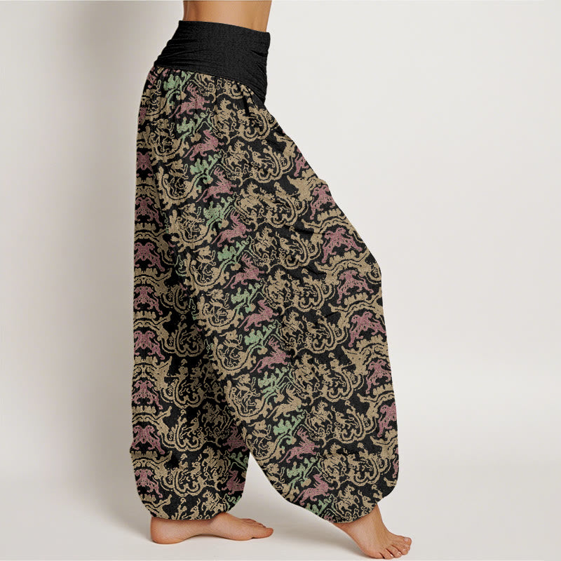 Buddha Stones Animal Stripes Design Women's Elastic Waist Harem Pants - image 2