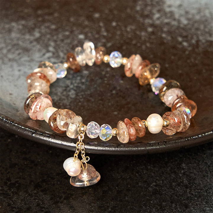 Buddha Stones Natural Super Seven Crystal Irregular Small Pieces Positive Bracelet - Super Seven Crystal(Wrist Circumference: 13-16cm) - image 0