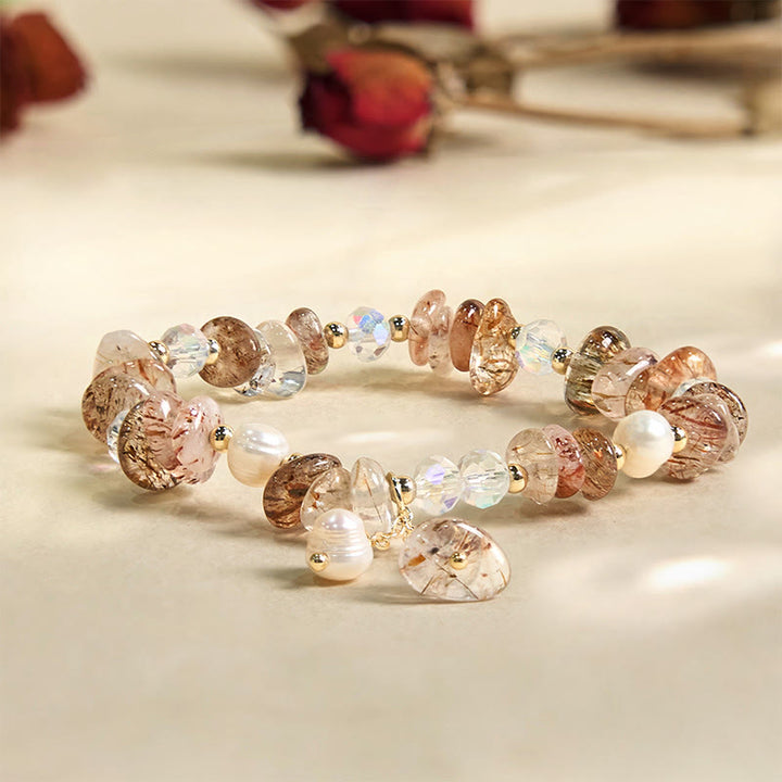 Buddha Stones Natural Super Seven Crystal Irregular Small Pieces Positive Bracelet - image 1