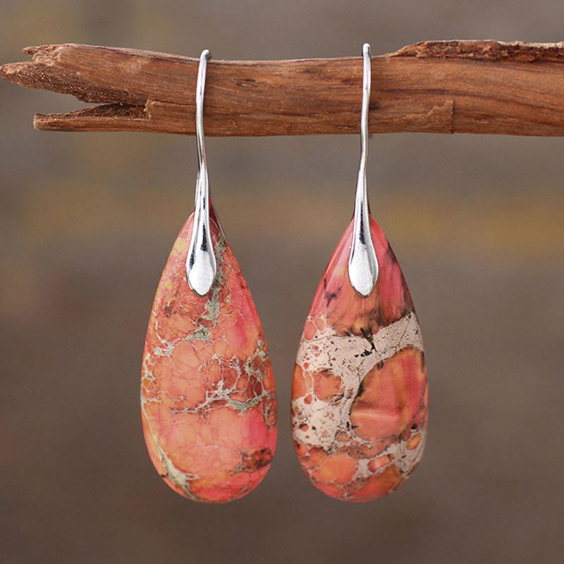 Emperor Stone Healing Crystal Earrings - Orange Emperor Stone - image 7