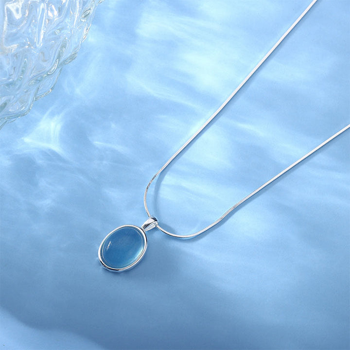 Buddha Stones 925 Sterling Silver Aquamarine Healing Clavicle Chain Necklace Pendant - image 9