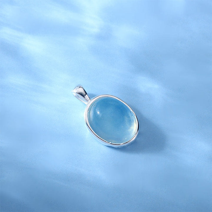 Buddha Stones 925 Sterling Silver Aquamarine Healing Clavicle Chain Necklace Pendant - image 11