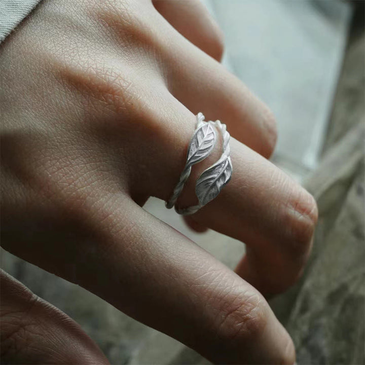 Buddha Stone Copper Leaf Wealth Adjustable Ring - image 4