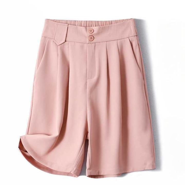 Buddha Stones Summer Casual Zipper Button Loose Plain Cotton Linen Women's Shorts With Pockets - MistyRose - US8-10，UK/AU12-14，EU40-42 (2XL) - image 14