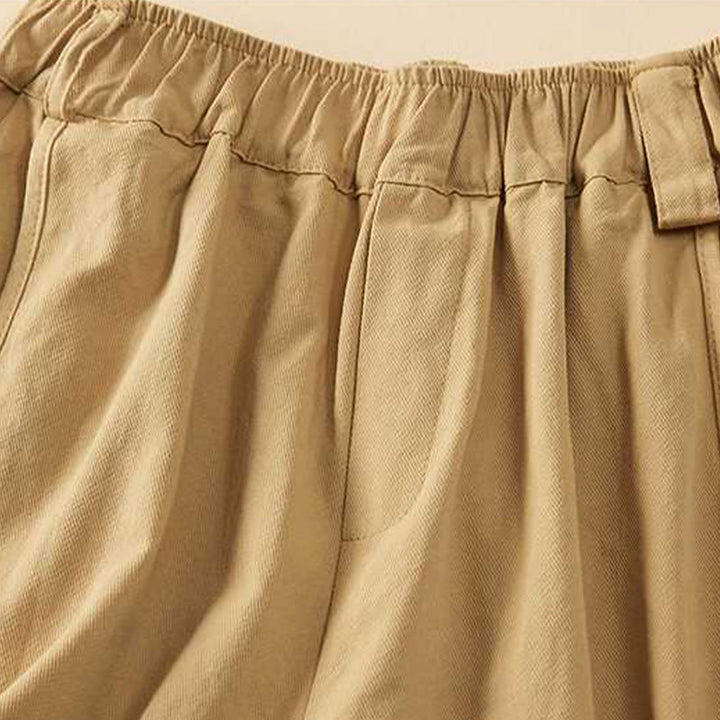 Buddha Stones Summer Casual Loose Plain Cotton Women's Shorts With Pockets - image 3