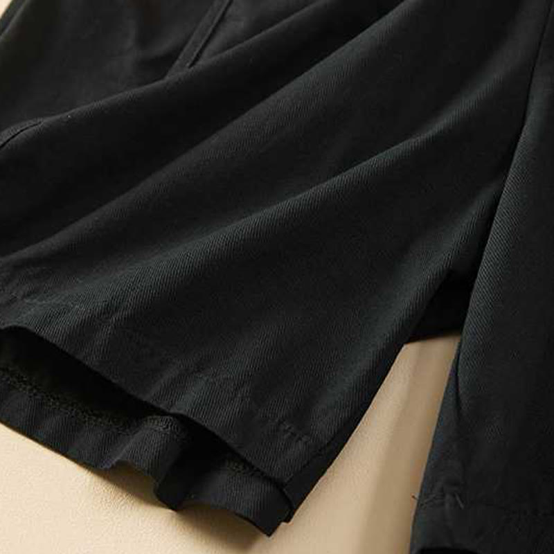 Buddha Stones Summer Casual Loose Plain Cotton Women's Shorts With Pockets - image 26