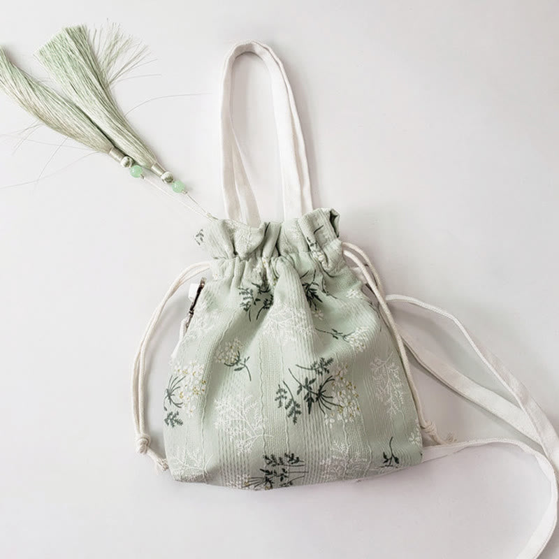 Buddha Stones White Flowers Green Leaves Canvas Tote Crossbody Bag Shoulder Bag Handbag - image 6