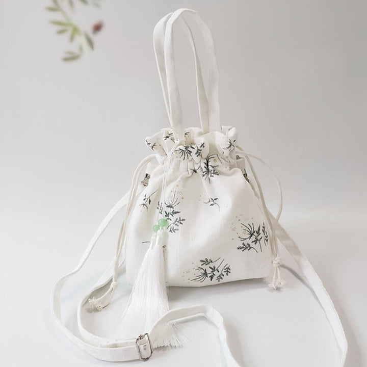 Buddha Stones White Flowers Green Leaves Canvas Tote Crossbody Bag Shoulder Bag Handbag - image 14