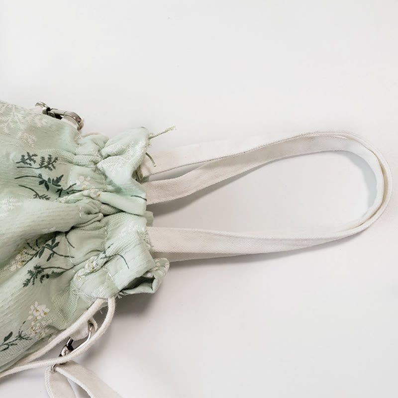 Buddha Stones White Flowers Green Leaves Canvas Tote Crossbody Bag Shoulder Bag Handbag - image 3