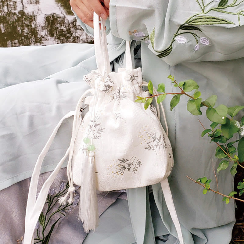 Buddha Stones White Flowers Green Leaves Canvas Tote Crossbody Bag Shoulder Bag Handbag - image 16