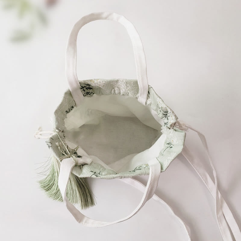 Buddha Stones White Flowers Green Leaves Canvas Tote Crossbody Bag Shoulder Bag Handbag - image 2
