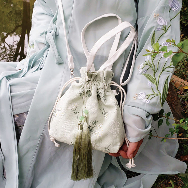 Buddha Stones White Flowers Green Leaves Canvas Tote Crossbody Bag Shoulder Bag Handbag - image 10