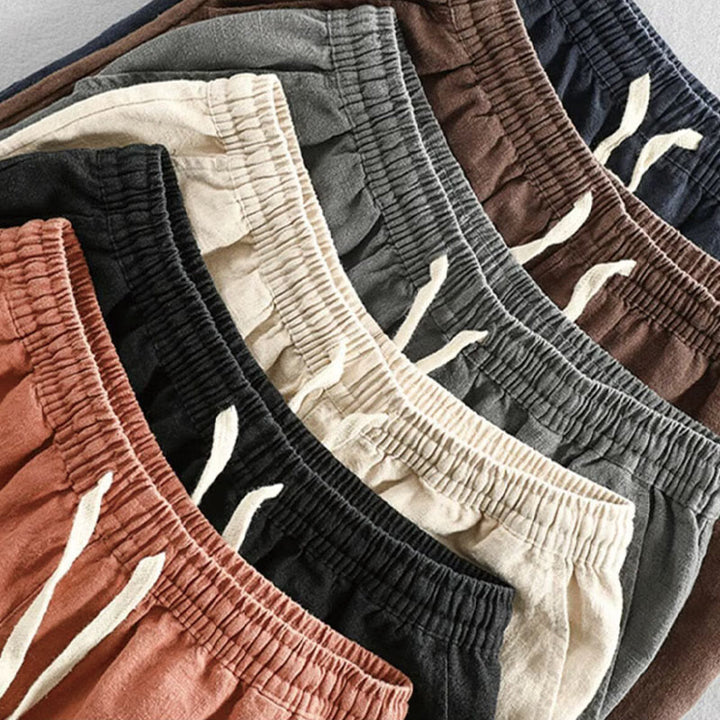 Buddha Stones Drawstring Elastic Waist Cotton Men's Shorts With Pockets - image 21