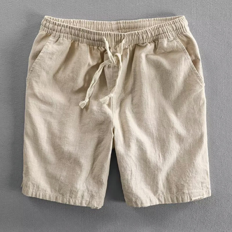Buddha Stones Drawstring Elastic Waist Cotton Men's Shorts With Pockets - Cornsilk - US/UK/AU40，EU50 (3XL) - image 13