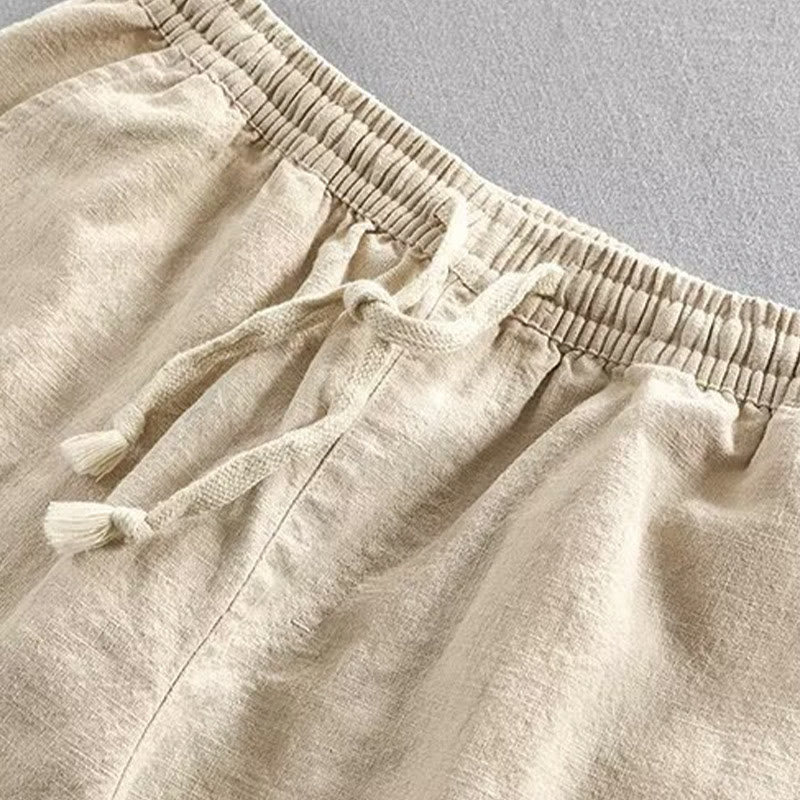 Buddha Stones Drawstring Elastic Waist Cotton Men's Shorts With Pockets - image 15