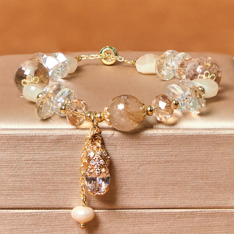 Buddha Stones Natural Citrine Green Strawberry Quartz PiXiu Prosperity Bracelet - Citrine(Wrist Circumference: 15-17cm) - image 0