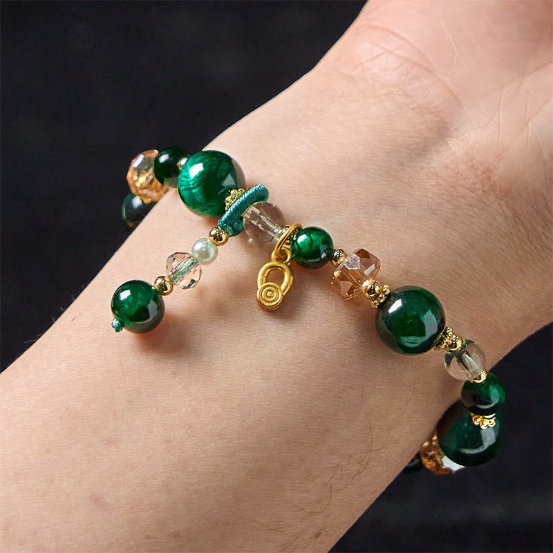 Buddha Stones Natural Red Tiger Eye Green Tiger Eye Beads Weight Balance Bracelet - image 13