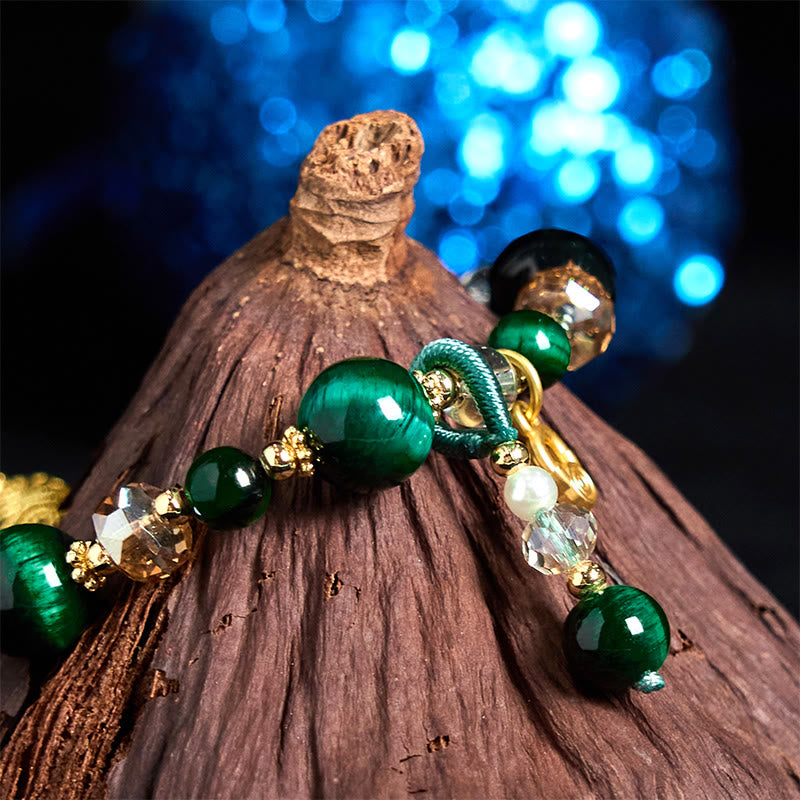Buddha Stones Natural Red Tiger Eye Green Tiger Eye Beads Weight Balance Bracelet - image 11