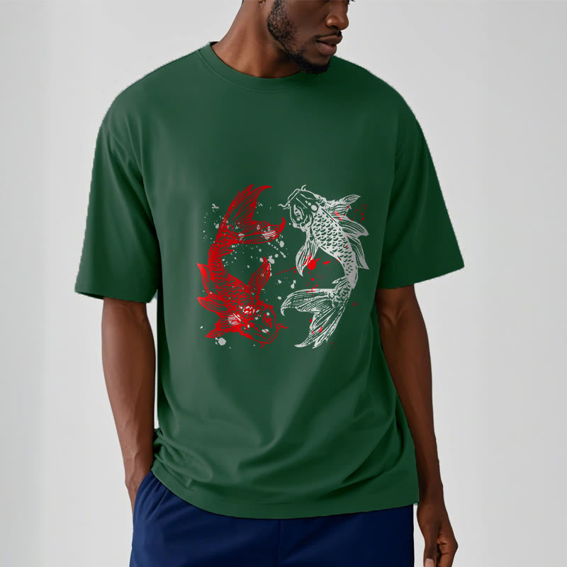 Buddha Stones Red Black Koi Fish Tee T-shirt - image 11