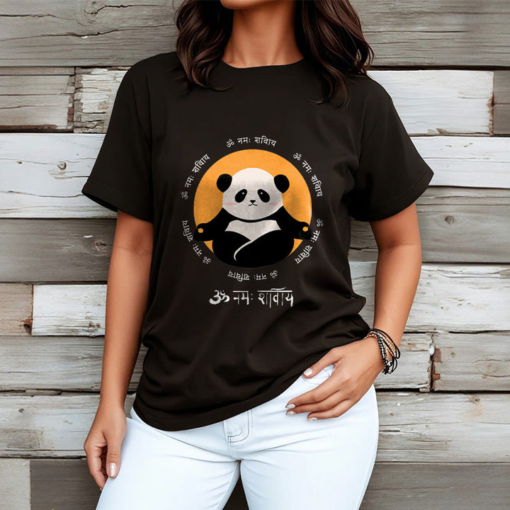 Buddha Stones Panda Sanskrit Namah Shivaya Tee T-shirt - image 6