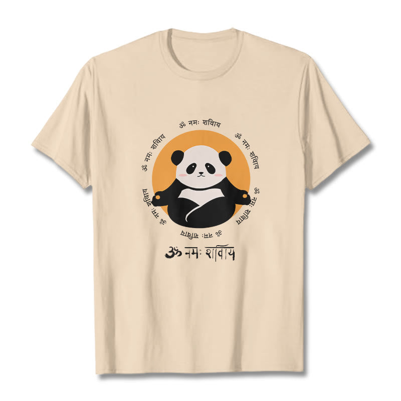 Buddha Stones Panda Sanskrit Namah Shivaya Tee T-shirt - Bisque - 2XL - image 8