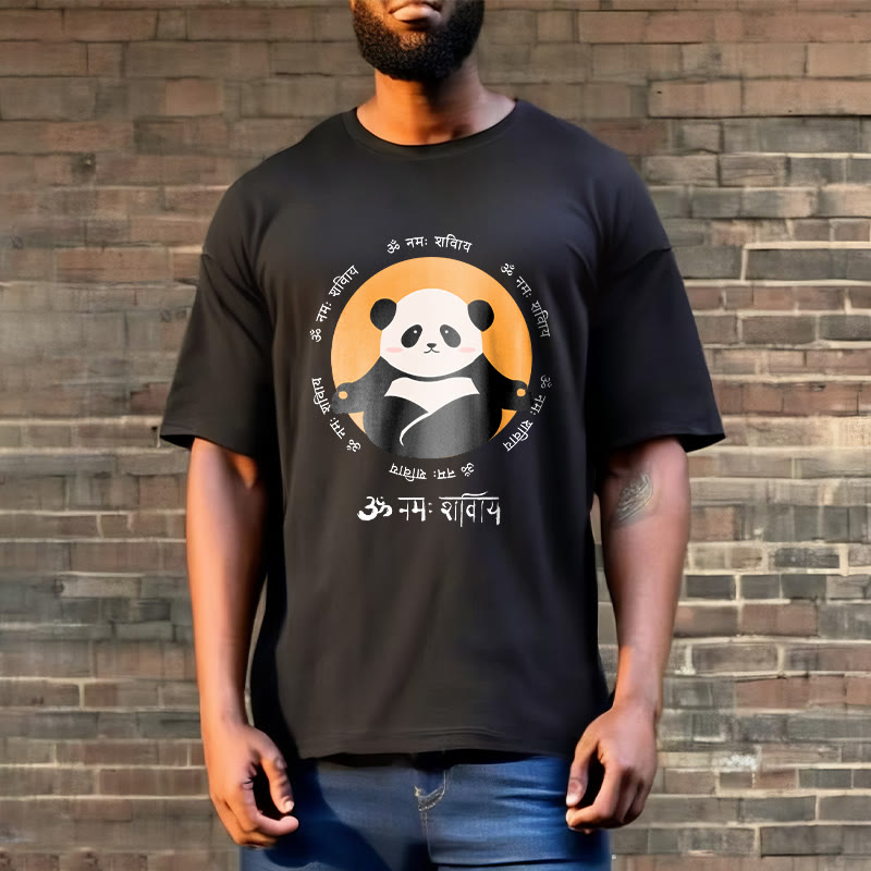 Buddha Stones Panda Sanskrit Namah Shivaya Tee T-shirt - image 7