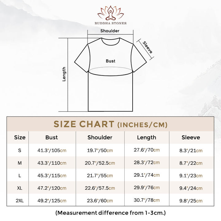 Buddha Stones Casual Meditating Figure Lotus Flower Seven Chakras Pattern Cotton Tee T-Shirt - image 2