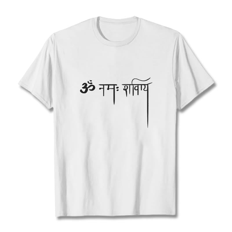 Buddha Stones Sanskrit Namah Shivaya Tee T-shirt - White - 2XL - image 5