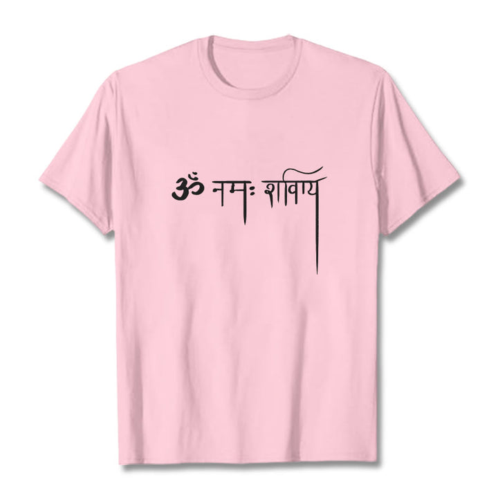 Buddha Stones Sanskrit Namah Shivaya Tee T-shirt - LightPink - 2XL - image 12