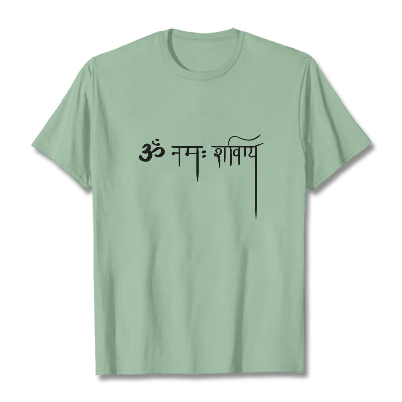 Buddha Stones Sanskrit Namah Shivaya Tee T-shirt - PaleGreen - 2XL - image 14