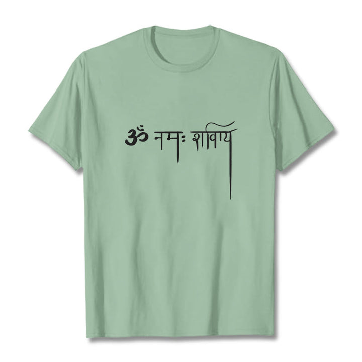 Buddha Stones Sanskrit Namah Shivaya Tee T-shirt - PaleGreen - 2XL - image 14