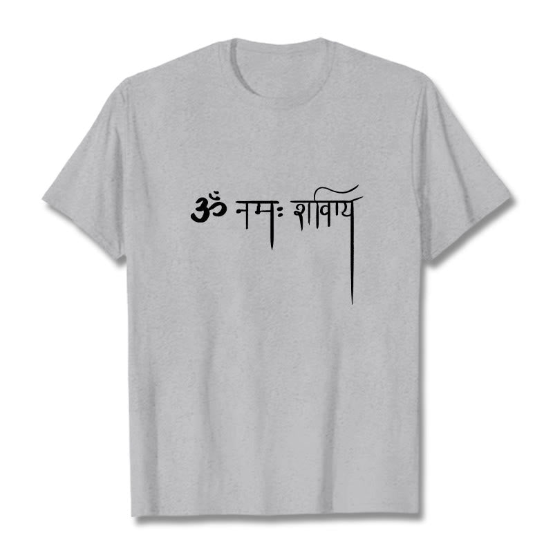 Buddha Stones Sanskrit Namah Shivaya Tee T-shirt - LightGrey - 2XL - image 19