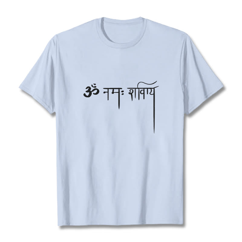 Buddha Stones Sanskrit Namah Shivaya Tee T-shirt - LightCyan - 2XL - image 18