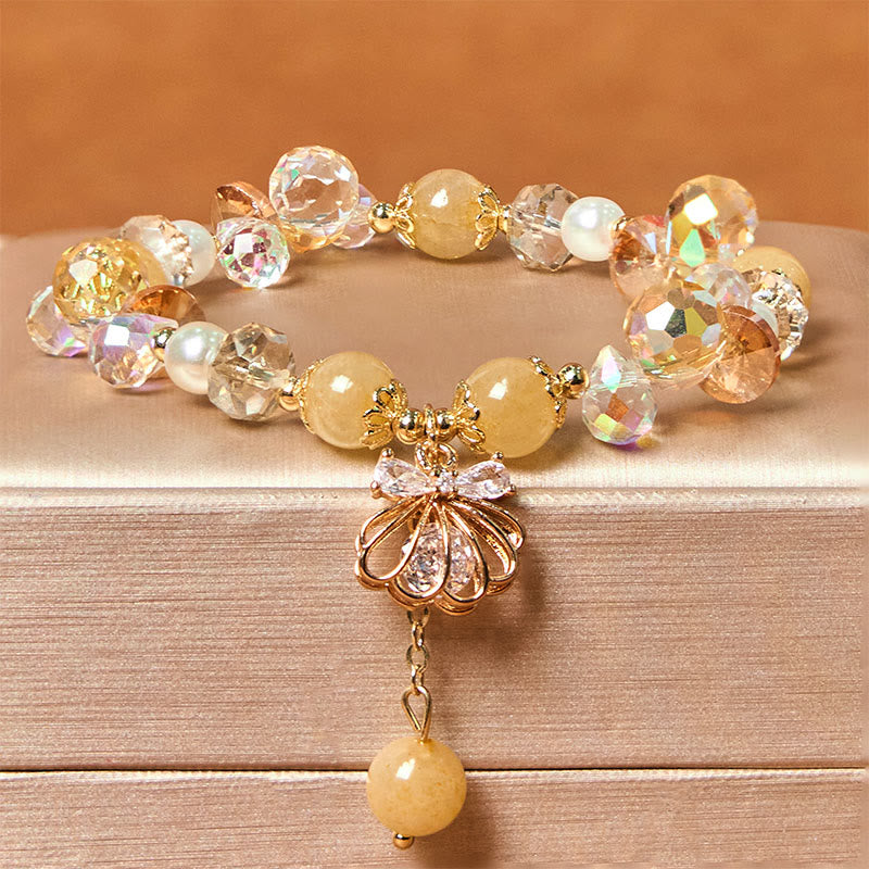 Buddha Stones Natural Amethyst Citrine Pearl Shell Peace Bracelet - Citrine(Wrist Circumference: 14-18cm) - image 6
