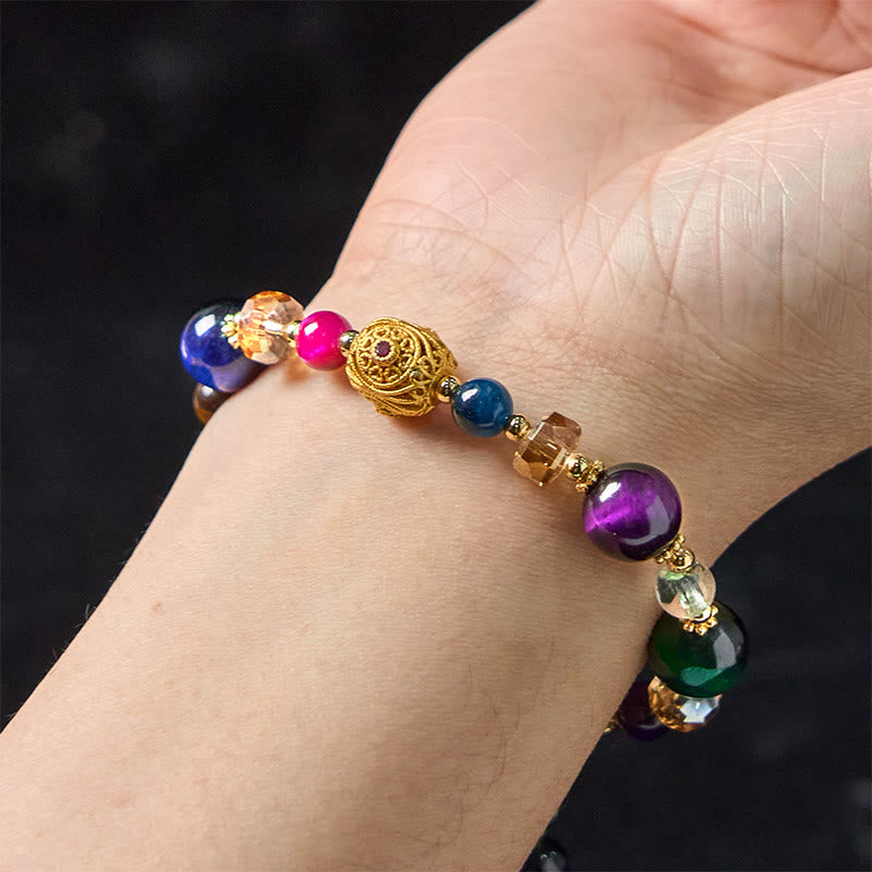 Buddha Stones Natural Colored Tiger Eye Stone Weight Balance Bracelet - image 5