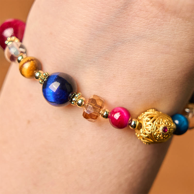 Buddha Stones Natural Colored Tiger Eye Stone Weight Balance Bracelet - image 4