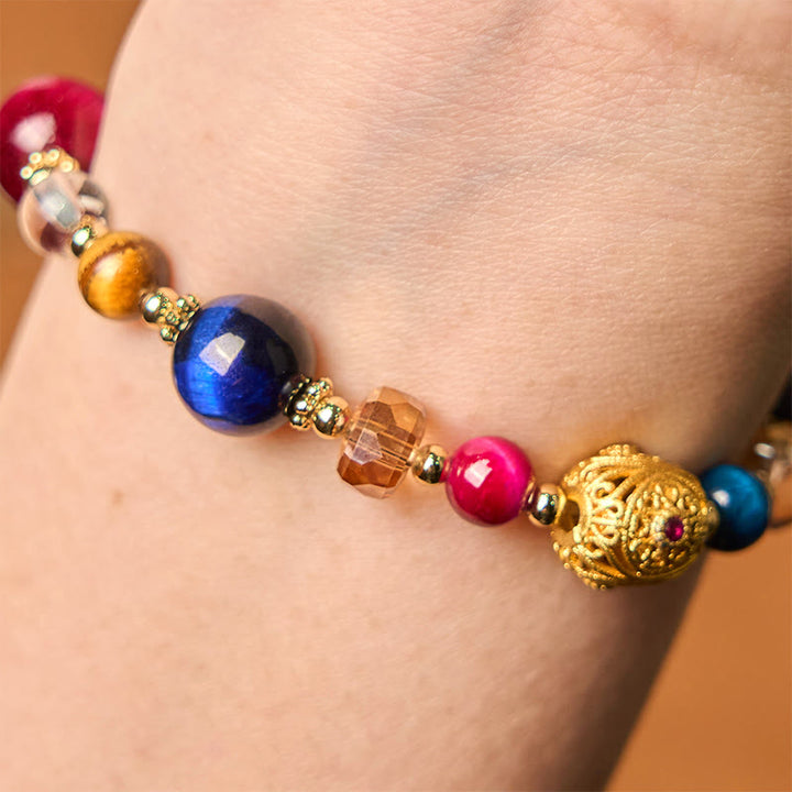 Buddha Stones Natural Colored Tiger Eye Stone Weight Balance Bracelet - image 4