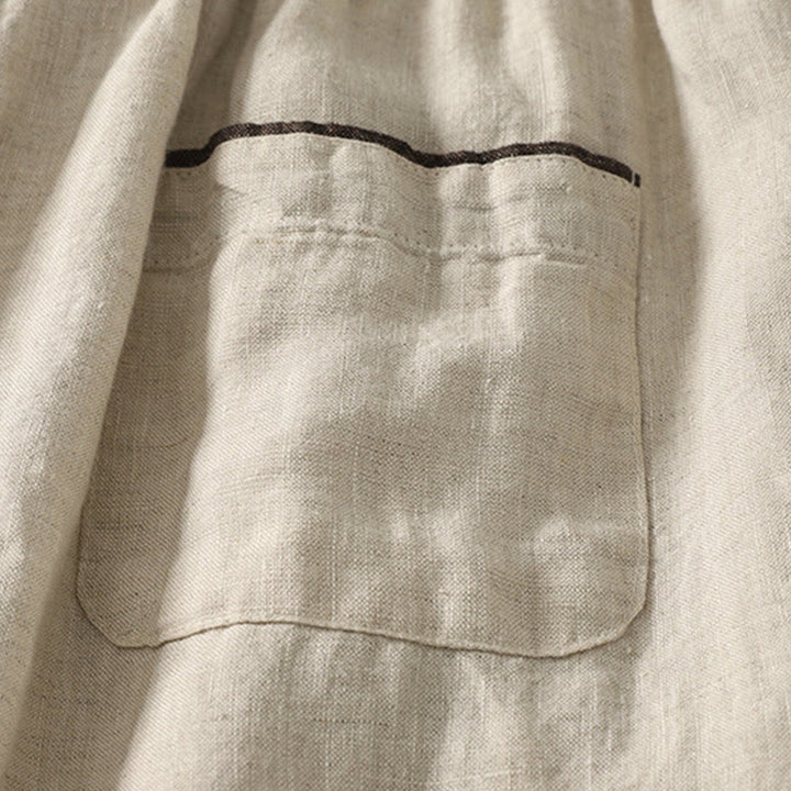 Buddha Stones Summer Casual Pure Color Drawstring 9 Length Cotton Linen Women's Harem Pants With Pockets - image 5