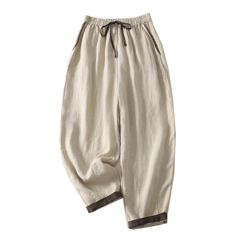 Buddha Stones Summer Casual Pure Color Drawstring Women's Harem Pants With Pockets - image 9