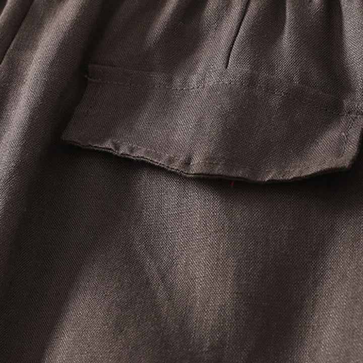 Buddha Stones Daily Plain Simple Design Cotton Linen Women's Pants With Pockets - image 13