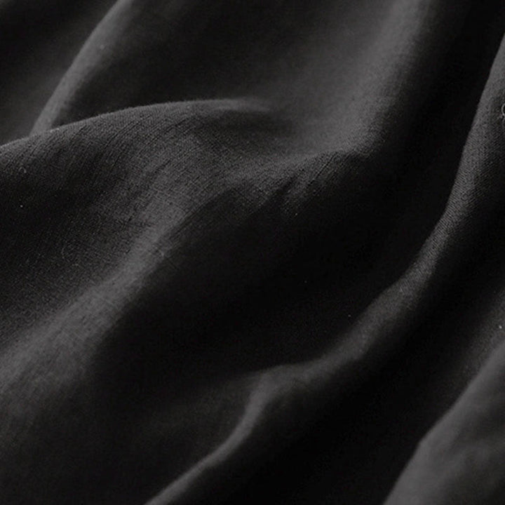 Buddha Stones Vintage Casual Plain Side Slit Elastic Waist Cotton Linen Women's Skirt With Pockets - image 13