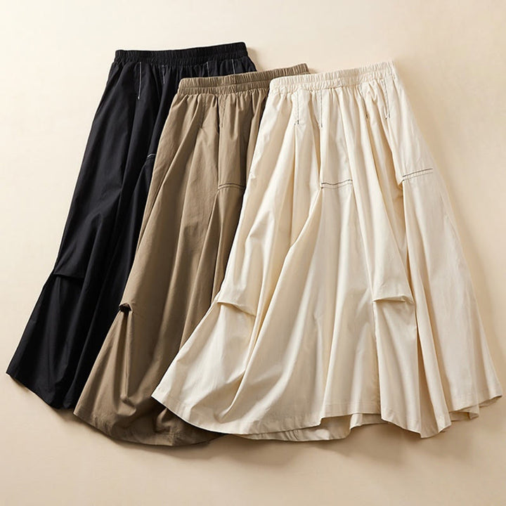Buddha Stones Summer Casual Irregular Design Women's Cotton Skirt With Pockets - image 12