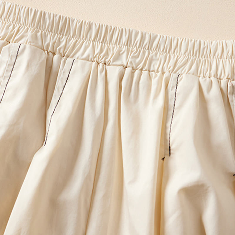 Buddha Stones Summer Casual Irregular Design Women's Cotton Skirt With Pockets - image 2