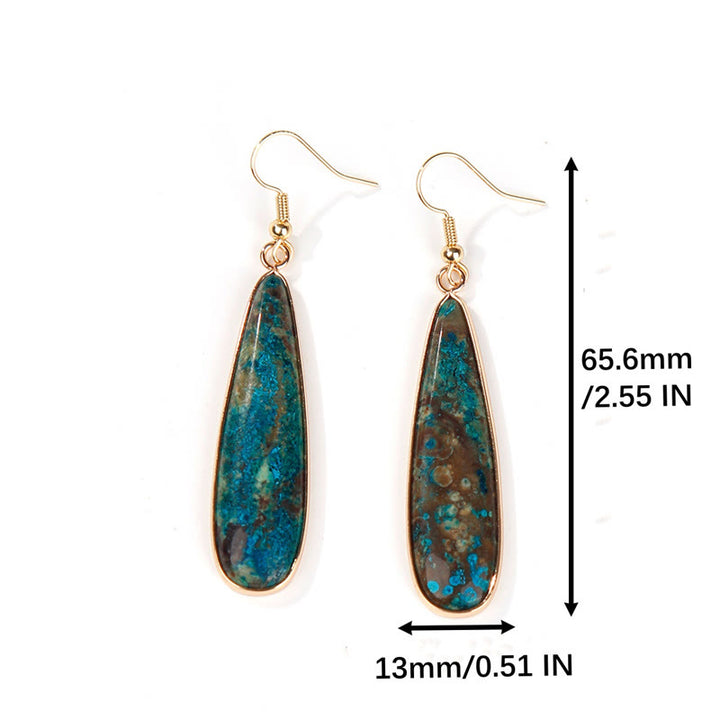 Buddha Stones Emperor Stone Water Drop Happiness Dangle Earrings - image 4