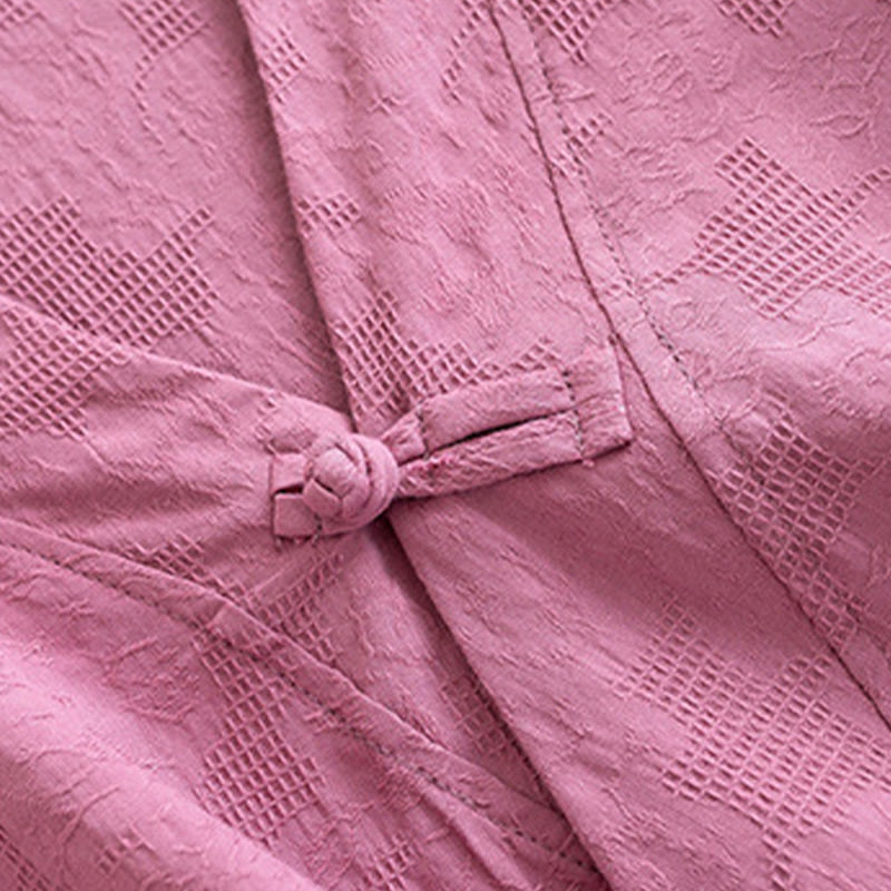 Buddha Stones Casual Solid Color Frog Button Long Sleeve Zen Cotton Linen Women's Shirt - image 16