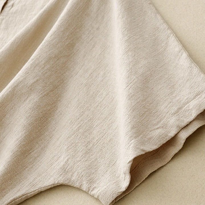 Buddha Stones Casual Plain  Women's Crew Neck Design Loose Half Sleeve Cotton Linen T-shirt - image 5