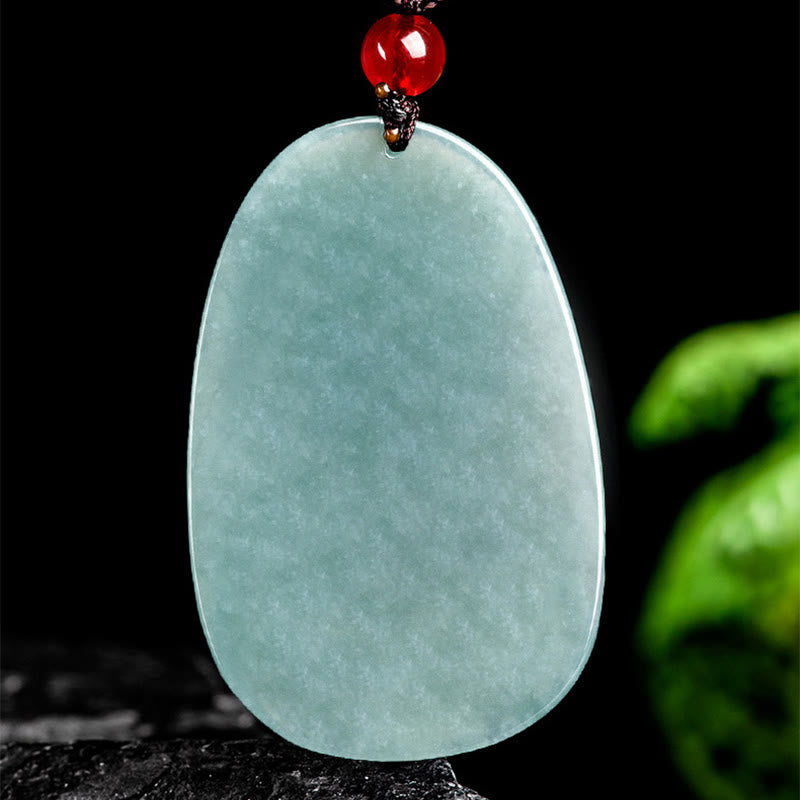 Buddha Stones Natural Green Jade Nine Tailed Fox Flowers Luck Necklace Pendant - image 3