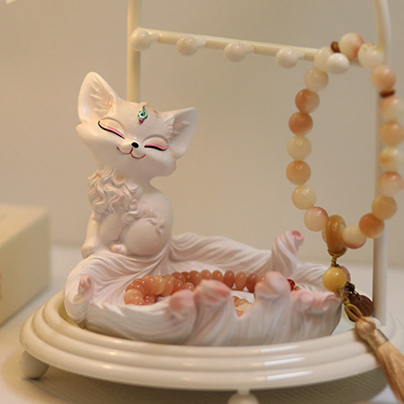Buddha Stones Nine Tailed Fox Luck Resin Storage Ornaments Home Decoration - image 8