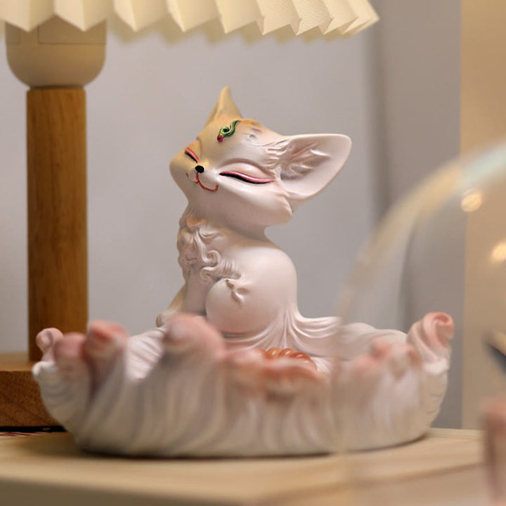 Buddha Stones Nine Tailed Fox Luck Resin Storage Ornaments Home Decoration - image 7